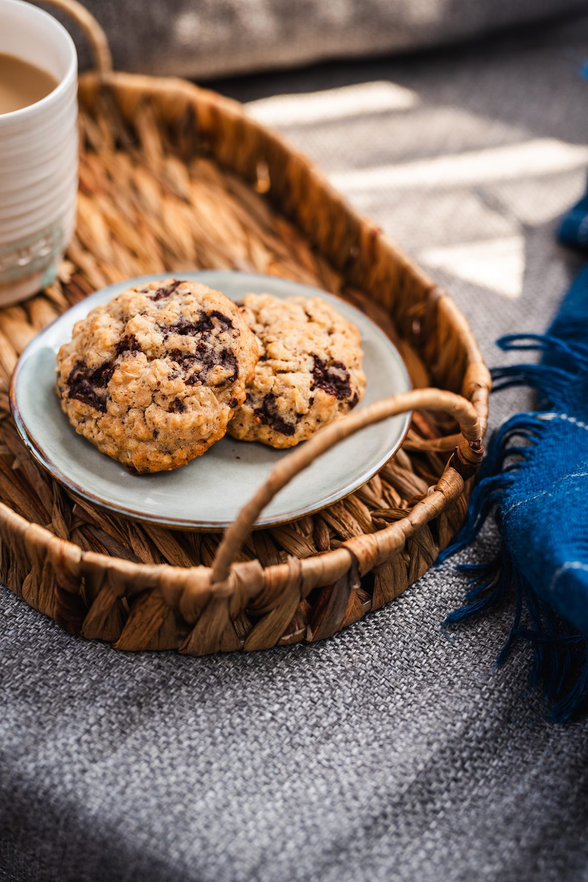 Avižiniai sausainiai su migdolais ir šokolado gabalėliais