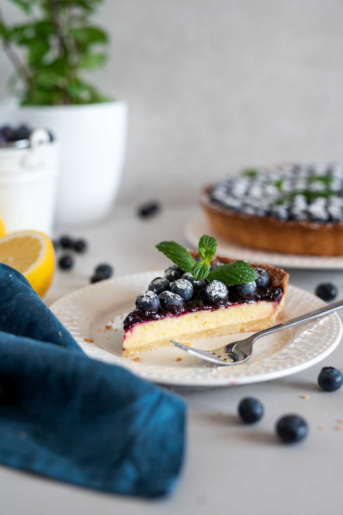 Citrinų tarta su mėlynėmis