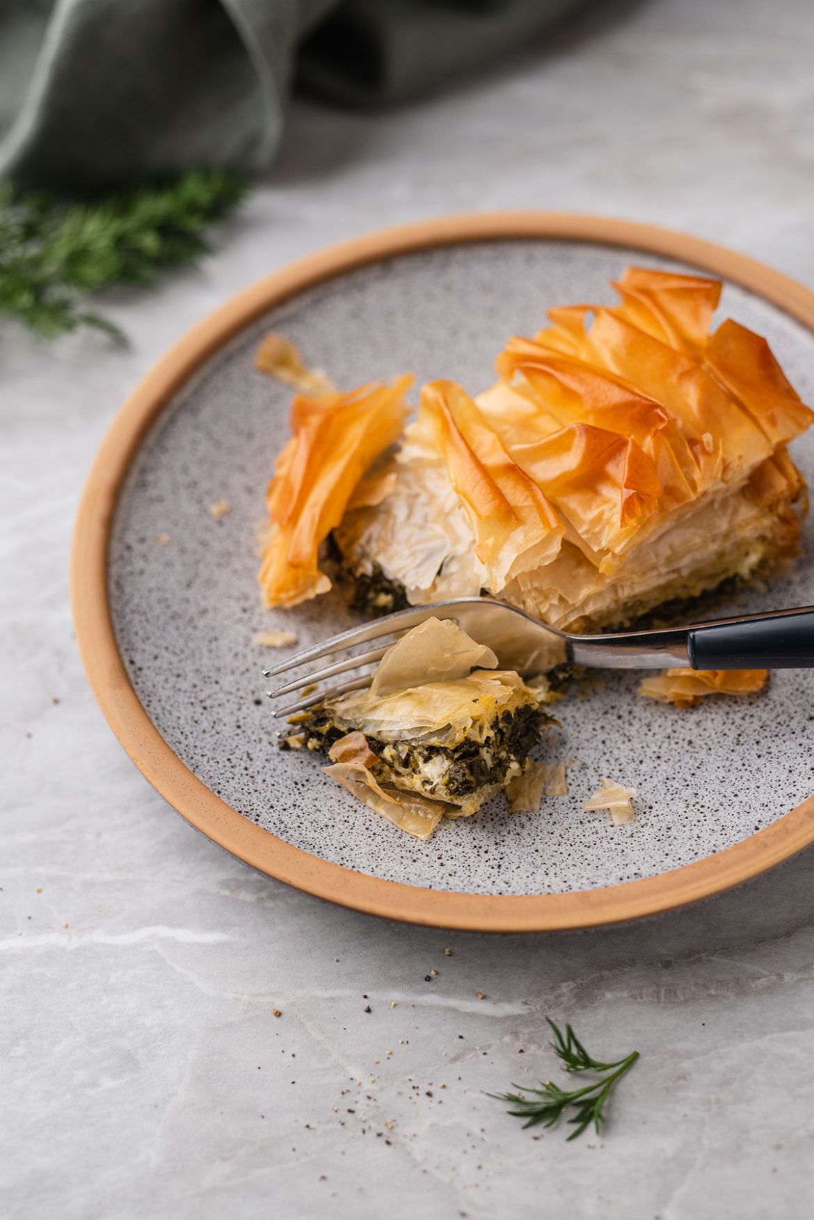 Graikiškas špinatų pyragas „Spanakopita“