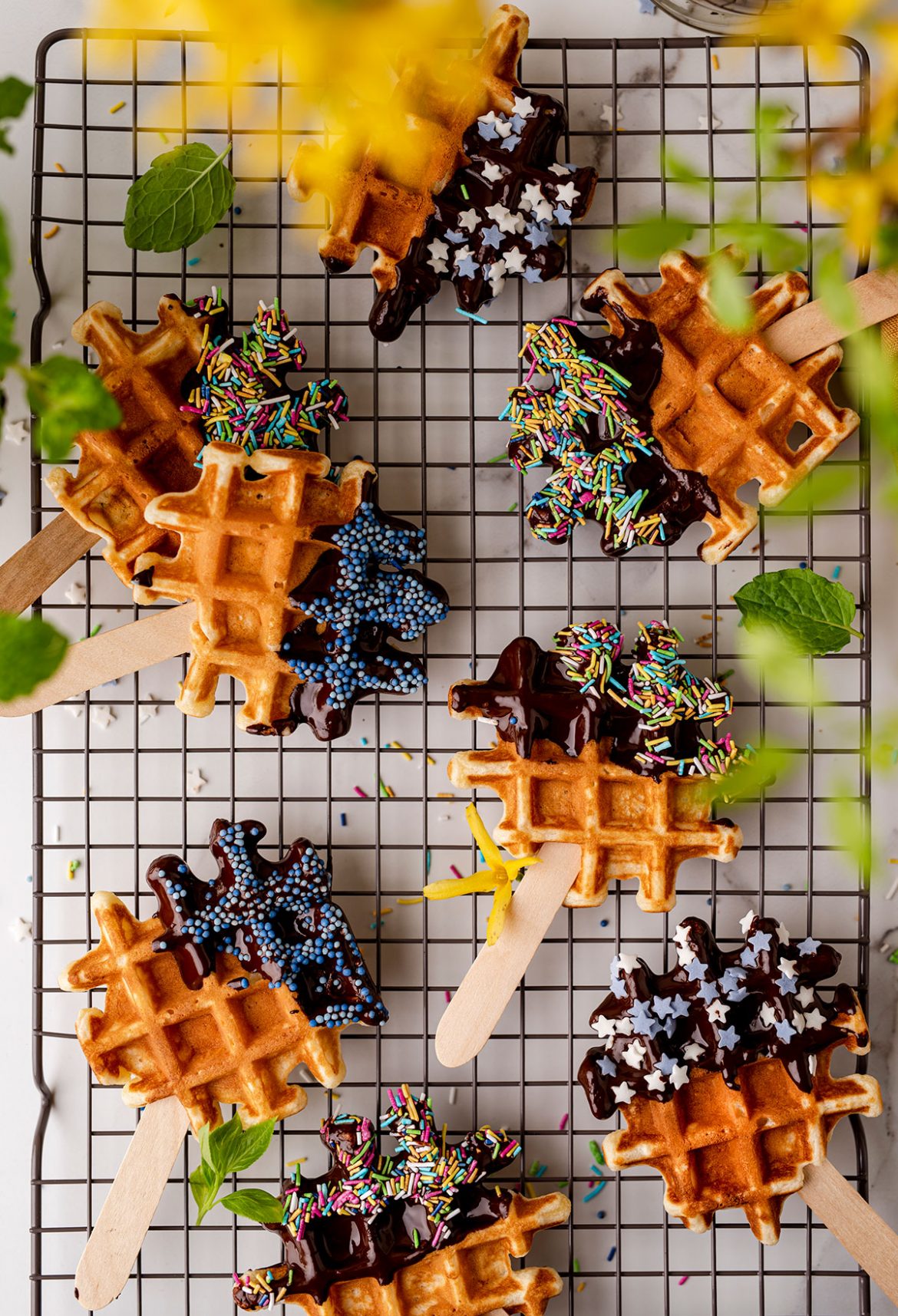 Vafliai ant pagaliuko