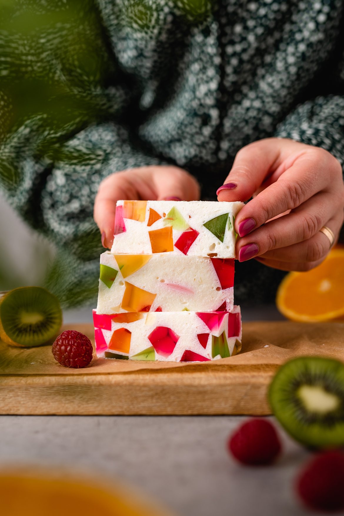 Desertiniai varškės sūreliai su želė gabalėliais