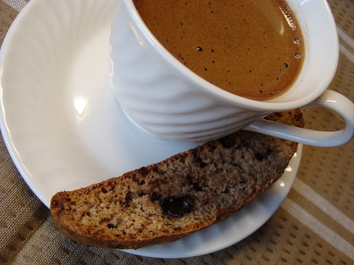 Bananiniai biscotti su šokolado gabalėliais