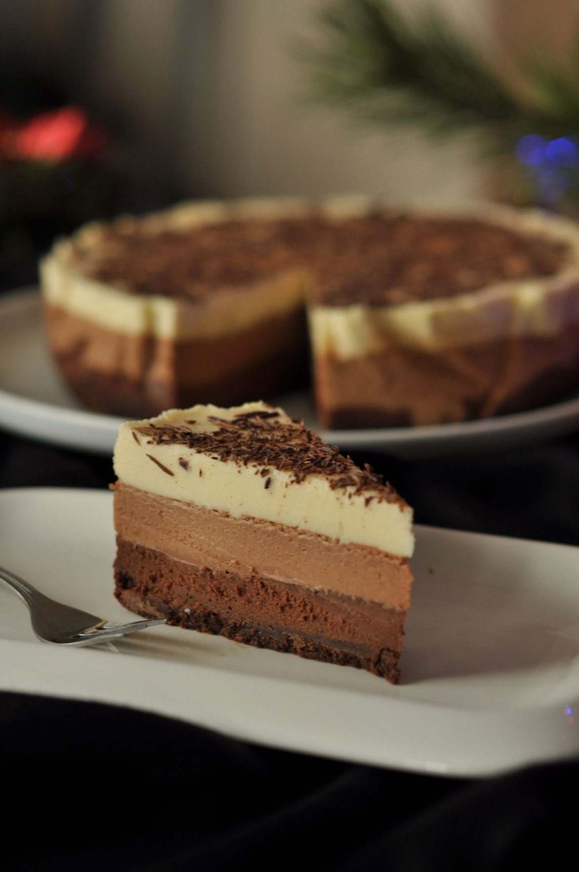 Trijų šokoladų tortas